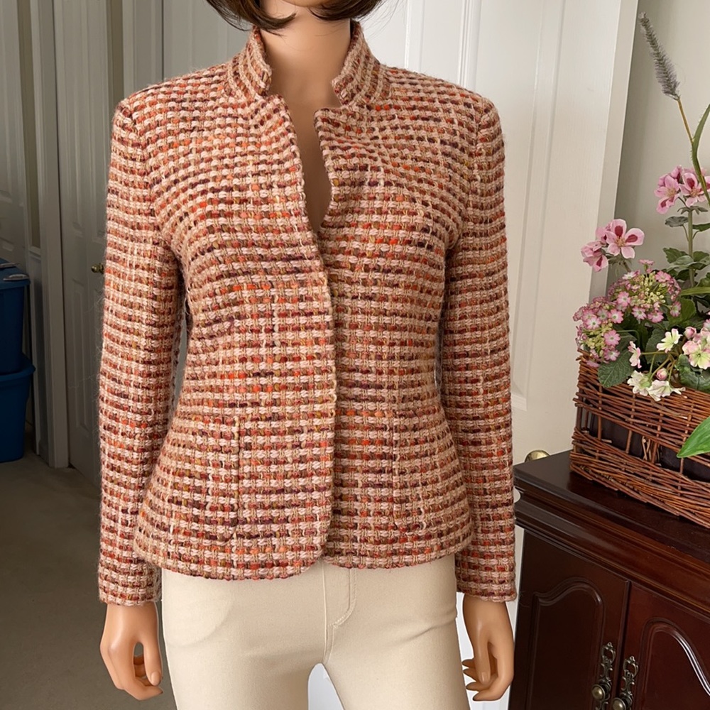 NWOT Talbots woven wool tweed multicolored blazer - Picture 3 of 10